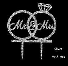 Load image into Gallery viewer, Mr. & Mrs. Cake Topper | Ring Cake Topper