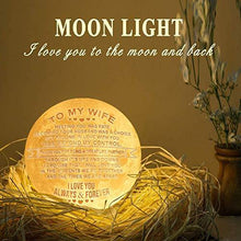 Load image into Gallery viewer, Engraved 3D Moon Lamp | Personalized 3D Printing | Gift for Wife - CHARMERRY