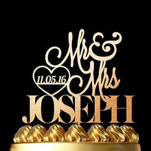 Load image into Gallery viewer, Personalized Wedding Cake Toppers  |  Mr. and Mrs. Customize Your Own