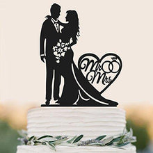 Load image into Gallery viewer, Mr. and Mrs. Acrylic Wedding Cake Topper | Groom and Bride Cake Topper - CHARMERRY