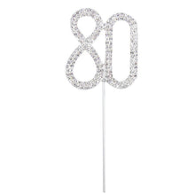 Load image into Gallery viewer, 80 Number Crystal Rhinestone /80th Anniversary Cake Topper (FAUX Diamond Diamante) - CHARMERRY