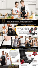 Load image into Gallery viewer, Mr. and Mrs. Aprons with Romantic Recipe Book, Oven Mitts &amp; Pot Holder | Gift Idea for Bridal Shower, Bride, Engagement and Wedding - CHARMERRY
