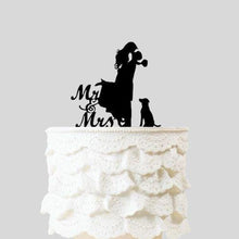 Load image into Gallery viewer, wedding-cake-toppers-with -dog-kiss