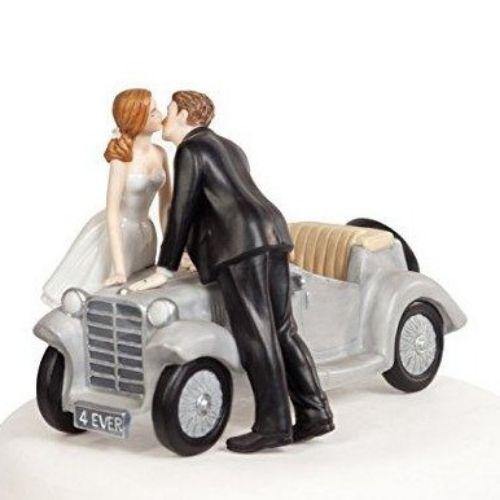 Porcelain Car Wedding Cake Topper | Funny Wedding Cake Topper | Charmerry