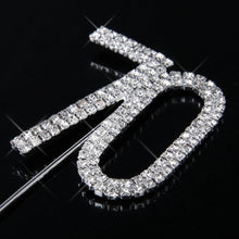 Load image into Gallery viewer, 70 Number Crystal Rhinestone /70th Anniversary Cake Topper (FAUX Diamond Diamante) - CHARMERRY