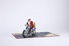 Load image into Gallery viewer, Lovepop Santa Biker Pop Up Card - 3D Card, Christmas Card, Santa Pop Up Card, Pop Up Christmas Card, Holiday Greeting Card, Santa Greeting Card - CHARMERRY
