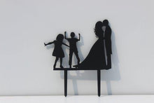 Load image into Gallery viewer, Family Wedding Cake Topper with Children | Bride, Groom, Son and Daughter (2 Kids) - CHARMERRY
