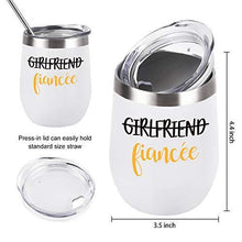 Load image into Gallery viewer, Couple Stainless Steel Wine Tumbler With Lid Set of 2 | Black and White | Gift Idea for Engagement, Fiancé - CHARMERRY
