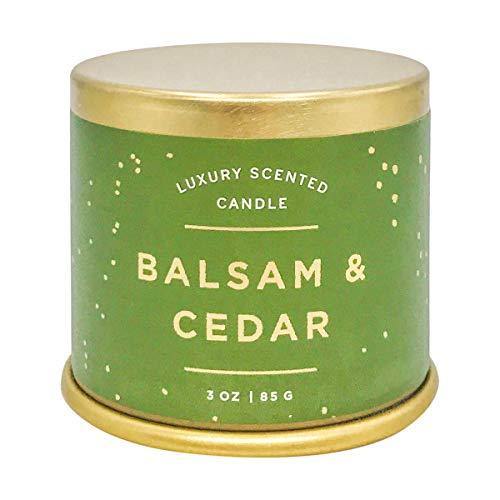 Illume Noble Holiday Collection Balsam & Cedar Demi Vanity Tin, 3 oz Candle - CHARMERRY