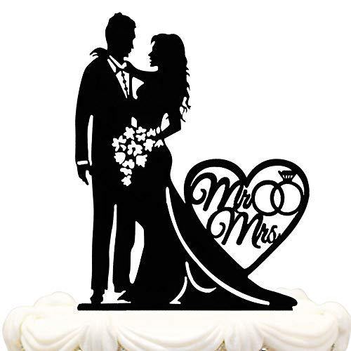 Mr. and Mrs. Acrylic Wedding Cake Topper | Groom and Bride Cake Topper - CHARMERRY
