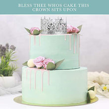 Load image into Gallery viewer, Crown Cake Topper | Princess Themed Parties Silver Crown | Birthdays, Weddings 
