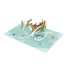 Load image into Gallery viewer, Lovepop Santa Sleigh Pop Up Card - 3D Cards, Christmas Pop Up Cards, Holiday Pop Up Cards, Christmas Cards, Santa Greeting Card, Santa Card - CHARMERRY
