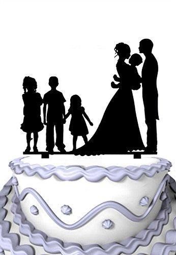 Family Cake Topper Holding a Baby With 3 Children - CHARMERRY