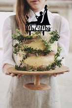 Load image into Gallery viewer, Black Fishing Wedding Cake Topper | Mr. &amp; Mrs. Wedding Cake Topper | Fishing Theme 
