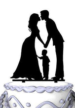 Load image into Gallery viewer, Family Wedding Cake Topper with Child | Bride, Groom with Little Boy | Happy Family Cake Topper - CHARMERRY
