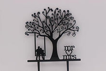 Load image into Gallery viewer, Groom and Bride Together Under the Tree Silhouette  | Wedding Cake Topper with Script
