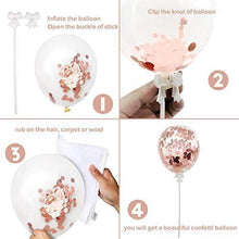 Load image into Gallery viewer, Rose Gold Cake Topper Decoration | Happy Birthday Candles, Banner, Confetti
