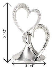 Load image into Gallery viewer, Silver Love Double Hearts  Cake Topper | Anniversary, Engagement, Wedding Cake Topper
