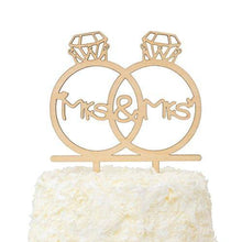 Load image into Gallery viewer, Rustic Wooden Mrs and Mrs | Lesbian Cake Topper
