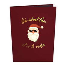 Load image into Gallery viewer, Lovepop Santa Biker Pop Up Card - 3D Card, Christmas Card, Santa Pop Up Card, Pop Up Christmas Card, Holiday Greeting Card, Santa Greeting Card - CHARMERRY
