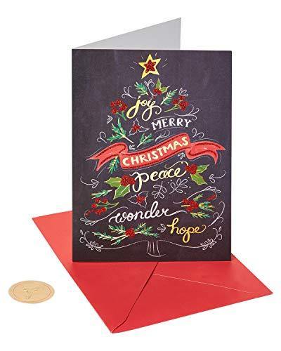 Papyrus Christmas Cards Boxed, Chalkboard Holiday Tree (14-Count), 1 ea (5886331) - CHARMERRY