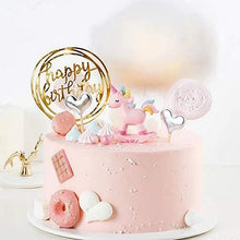 Load image into Gallery viewer, 6-Pack Gold Birthday Cake Topper Set, Double-Sided Glitter, Acrylic Happy Birthday Cake Toppers /Cupcake Toppers, Birthday Decorations for Children or Adults. - CHARMERRY
