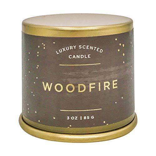 Illume Noble Holiday Collection Woodfire Demi Vanity Tin, 3 oz Candle - CHARMERRY