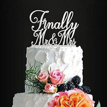 Load image into Gallery viewer, Finally Mr. and Mrs. Wedding Cake Topper | Silver | Charmerry
