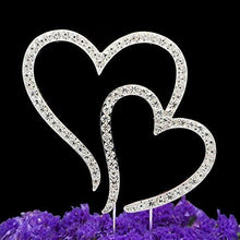 Load image into Gallery viewer, Rhinestone Wedding Cake Topper Silver | Charmerry
