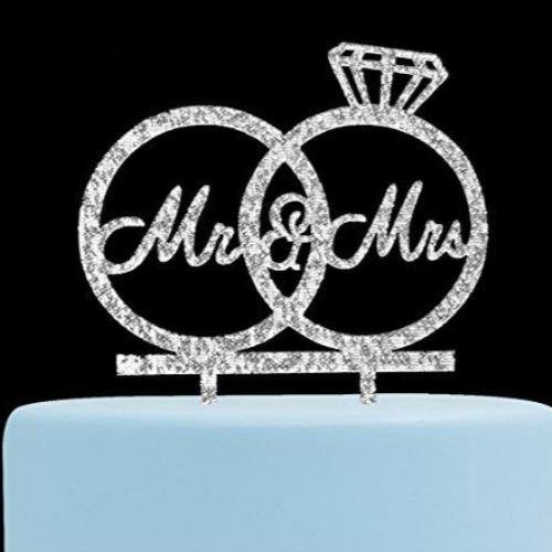 Mr. & Mrs. Cake Topper | Ring Cake Topper