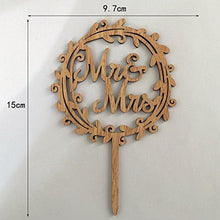Load image into Gallery viewer, YAMI COCU Mr and Mrs Cake Toppers Rustic Wood Wedding Party Engagement Decoration - CHARMERRY
