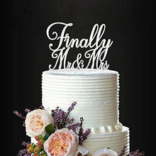 Load image into Gallery viewer, Finally Mr. and Mrs. Wedding Cake Topper | Silver | Charmerry

