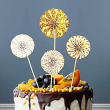 Load image into Gallery viewer, Happy Birthday Cake Toppers |  Happy Birthday Golden Cupcake Topper
