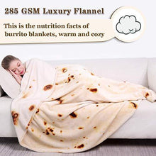 Load image into Gallery viewer, mermaker Burritos Tortilla Blanket 2.0 Double Sided 71 inches for Adult and Kids, Giant Funny Realistic Food Throw Blanket, 285 GSM Novelty Soft Flannel Taco Blanket (Yellow Blanket-Double Sided) - CHARMERRY
