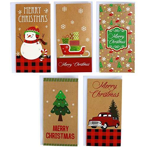Kraft Christmas 30 Gift Card / Money Holders and 30 Envelopes - CHARMERRY