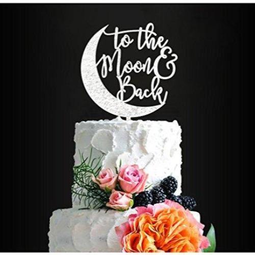To the Moon & Back  Wedding Cake Topper | Wedding, Anniversary, Engagement