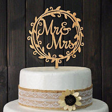 Load image into Gallery viewer, YAMI COCU Mr and Mrs Cake Toppers Rustic Wood Wedding Party Engagement Decoration - CHARMERRY
