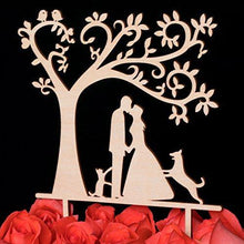 Load image into Gallery viewer, dog-topper-cat-wedding-cake-redrose
