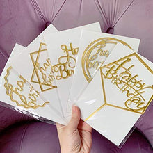 Load image into Gallery viewer, Gold Cake Topper Acrylic Cake Topper Happy Birthday Cake Topper Cake Decoration Supplies (5 Pieces) - CHARMERRY
