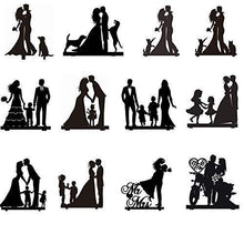 Load image into Gallery viewer, Silhouette Cake Topper | Wedding, Anniversary, Bridal Shower |  Customized Family Cake Topper
