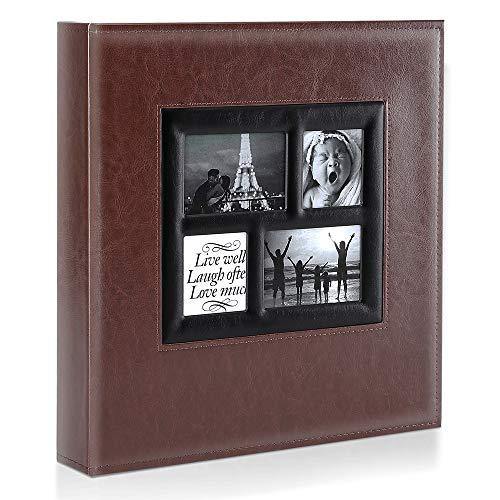 Family Wedding Picture Album (Brown) | Holds 600 Horizontal and Vertical Photos - CHARMERRY