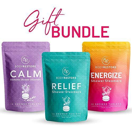 Relief, Calm, Energize Shower Steamers | Vapor Steam Tablets - Relaxation Gifts for Women - Body Restore - Charmerry