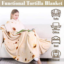 Load image into Gallery viewer, mermaker Burritos Tortilla Blanket 2.0 Double Sided 71 inches for Adult and Kids, Giant Funny Realistic Food Throw Blanket, 285 GSM Novelty Soft Flannel Taco Blanket (Yellow Blanket-Double Sided) - CHARMERRY
