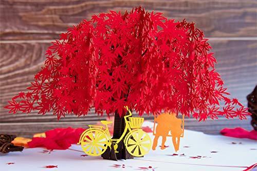 Japanese Maple 3D Pop Up Happy Anniversary Card | Wedding, Valentines, Birthday - CHARMERRY