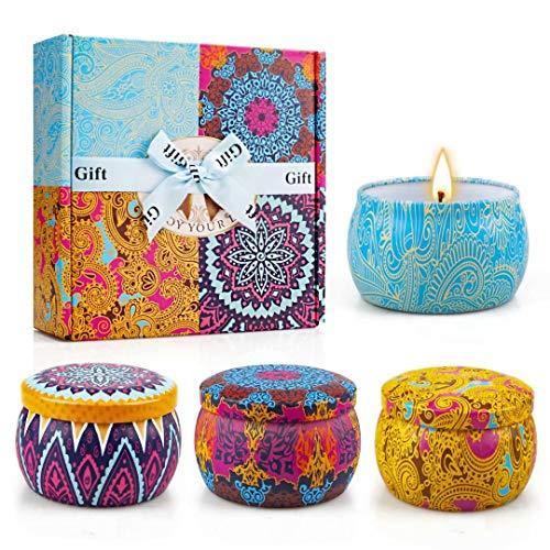 Yinuo Light Scented Candles Gifts Set for Women Aromatherapy Candles Upgraded Large Tin of Soy Candles for home Scented Lavender Candle, Gifts for Mother's Day Birthday Anniversary Bath Yoga Christmas - CHARMERRY