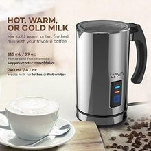 Load image into Gallery viewer, VAVA Milk Frother Electric Liquid Heater with Hot Milk Functionality, Stainless Steel Electric Milk Steamer for Latte, Cappuccino, chai latte, Hot Chocolate - CHARMERRY
