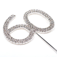 Load image into Gallery viewer, 60 Sixty Number Crystal Rhinestone /60th Anniversary Cake Topper (FAUX Diamond Diamante) - CHARMERRY
