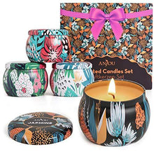 Load image into Gallery viewer, Scented Candles Gift Set, 4 Cans Made of 100% Natural Soy Wax with Essential Oils for Stress Relief, 4 Fragrances Use for Aromatherapy, Bath, Yoga, Perfect for Christmas, Birthday, Mother&#39;s Day - CHARMERRY
