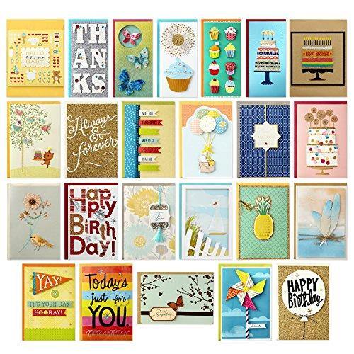 Hallmark All Occasion Handmade Boxed Set of Assorted Greeting Cards with Card Organizer (Pack of 24)—Birthday, Baby, Wedding, Sympathy, Thinking of You, Thank You, Blank - CHARMERRY