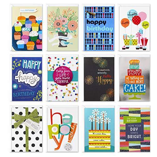 Hallmark Assorted Birthday Greeting Cards (12 Cards and Envelopes) - CHARMERRY
